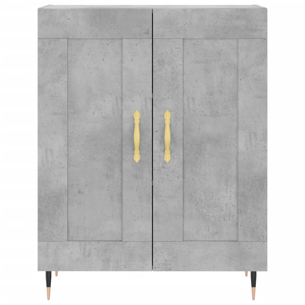 Highboard Concrete Grey 69.5x34x180 cm Engineered Wood