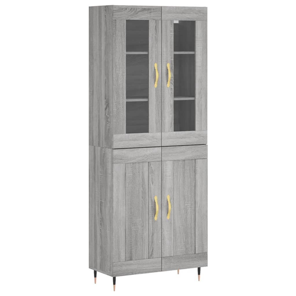 Highboard Grey Sonoma 69.5x34x180 cm Engineered Wood