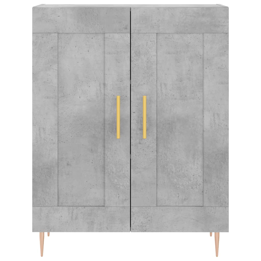 Highboard Concrete Grey 69.5x34x180 cm Engineered Wood