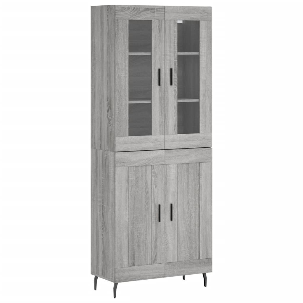 Highboard Grey Sonoma 69.5x34x180 cm Engineered Wood