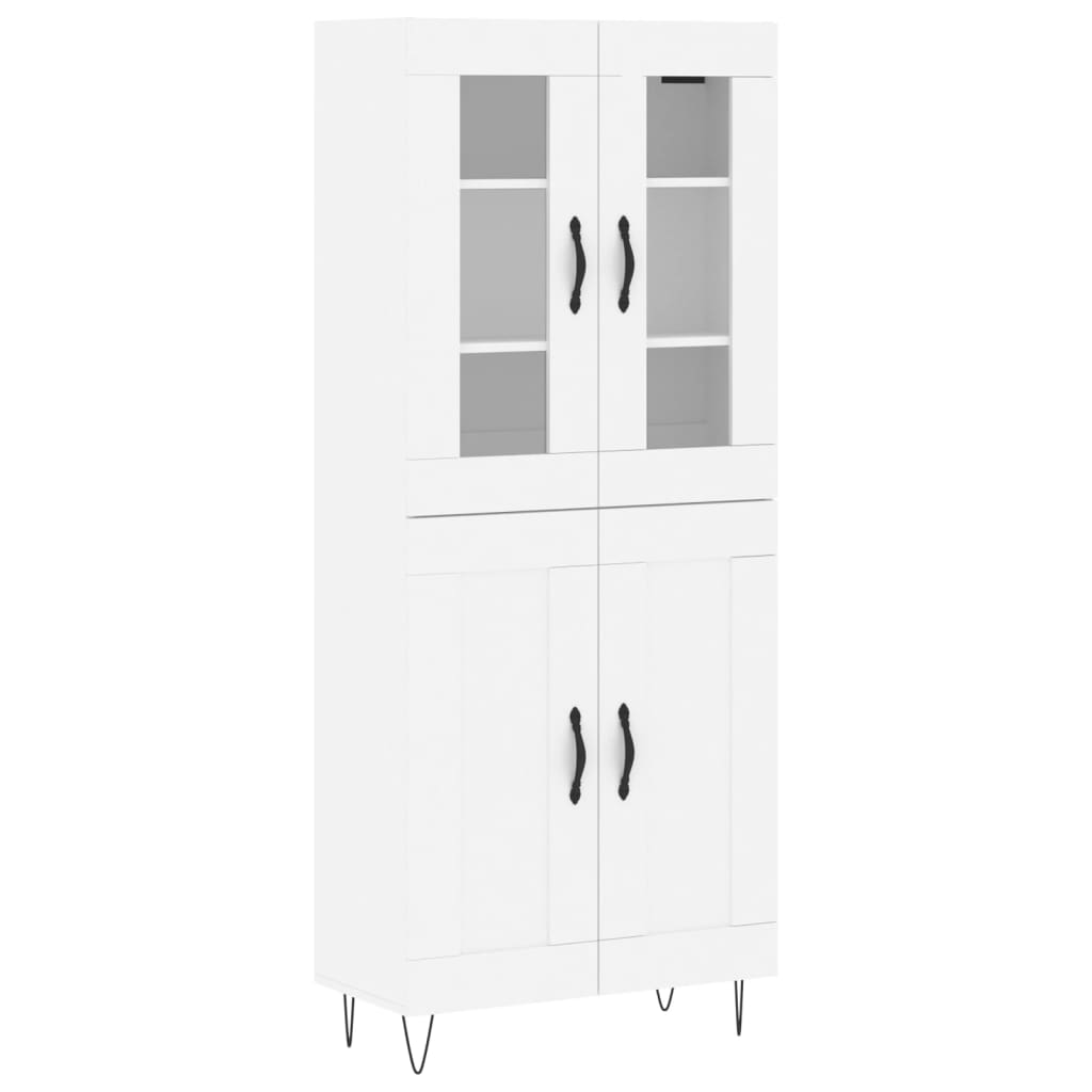 Highboard White 69.5x34x180 cm Engineered Wood