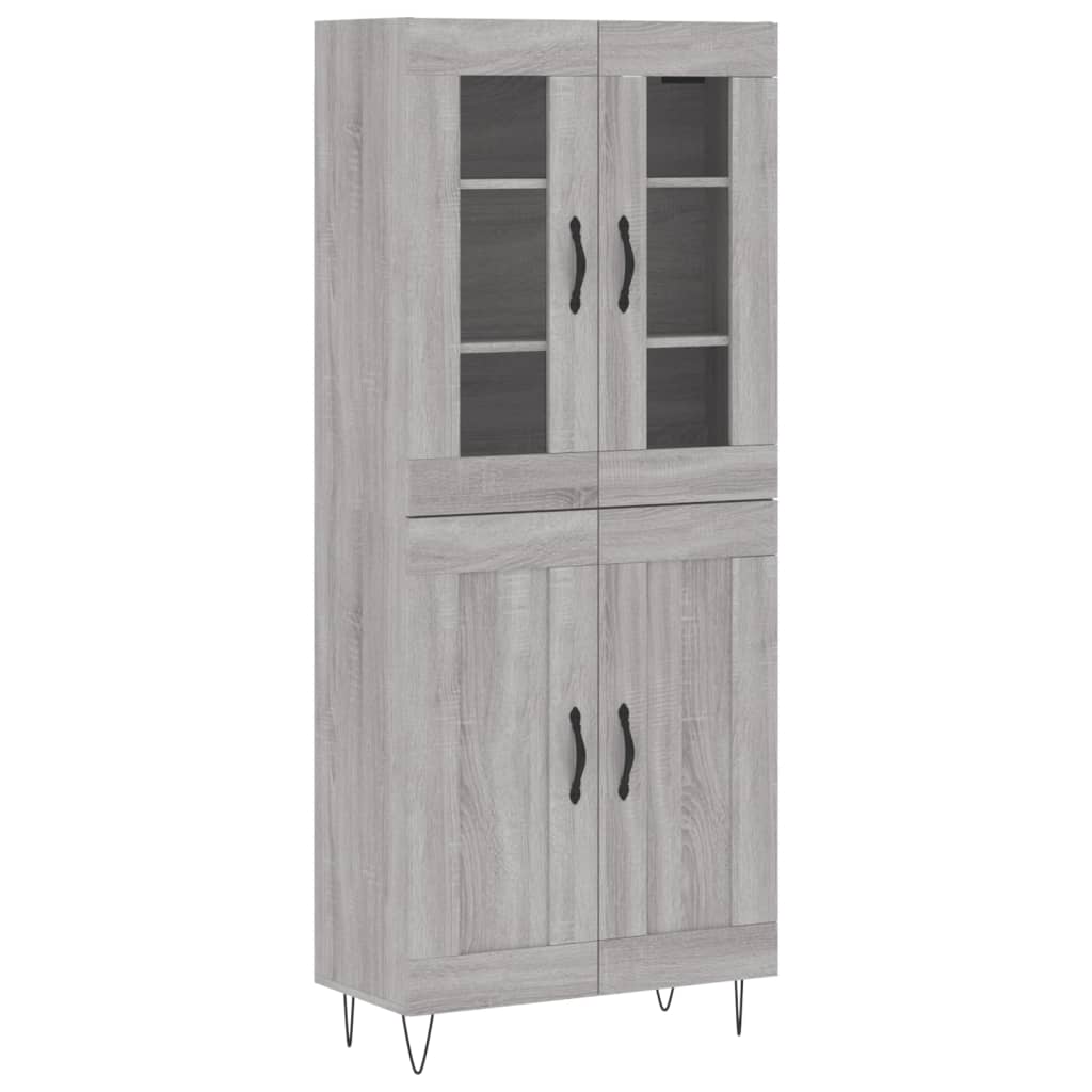 Highboard Grey Sonoma 69.5x34x180 cm Engineered Wood