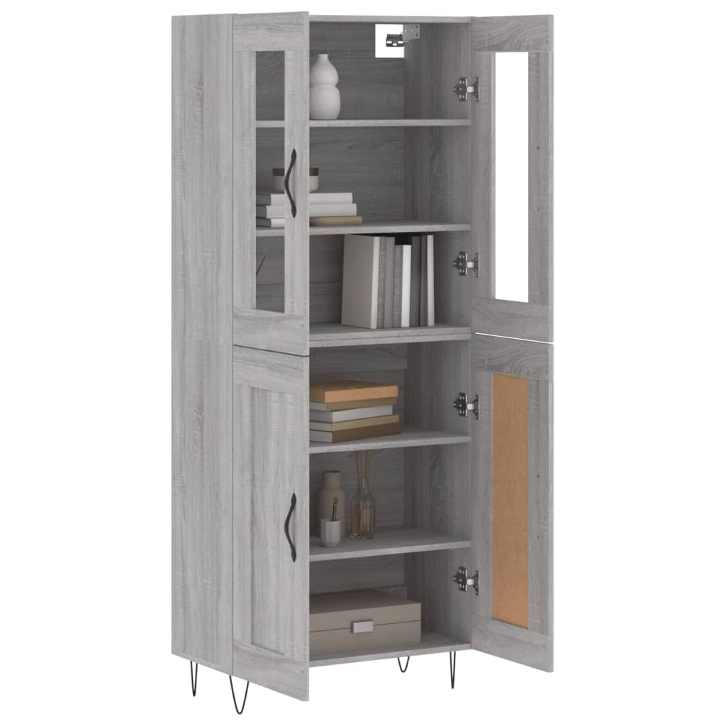 Highboard Grey Sonoma 69.5x34x180 cm Engineered Wood