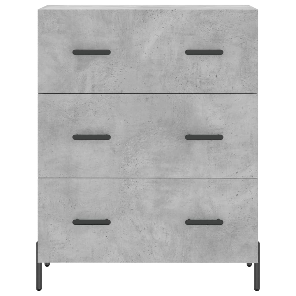 Highboard Concrete Grey 69.5x34x180 cm Engineered Wood