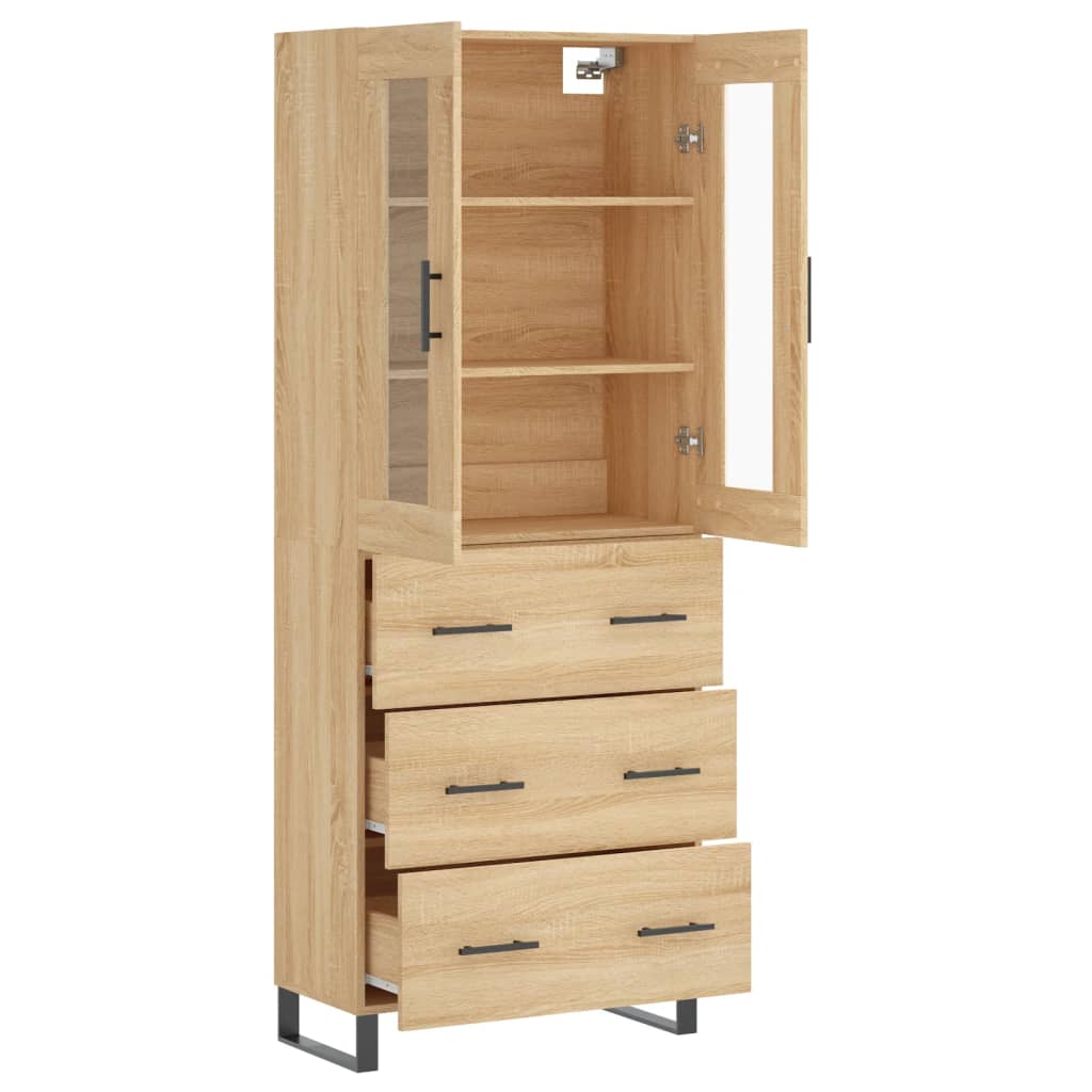 Highboard Sonoma Oak 69.5x34x180 cm Engineered Wood