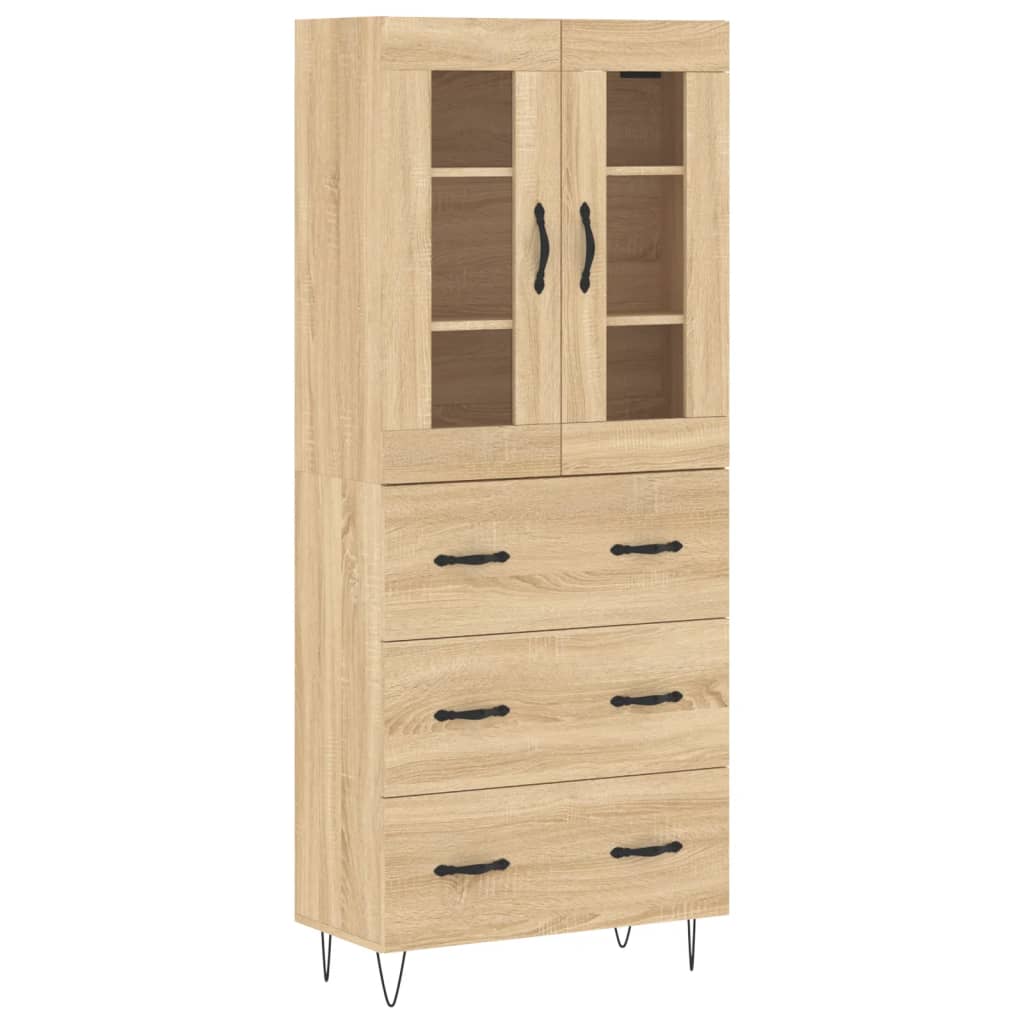 Highboard Sonoma Oak 69.5x34x180 cm Engineered Wood