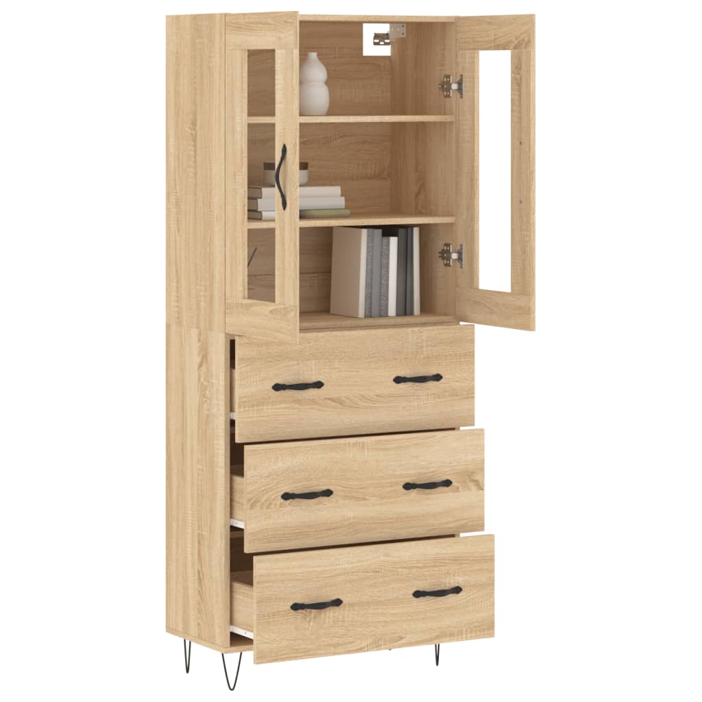 Highboard Sonoma Oak 69.5x34x180 cm Engineered Wood