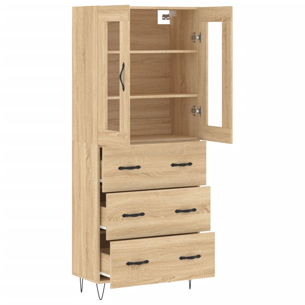 Highboard Sonoma Oak 69.5x34x180 cm Engineered Wood