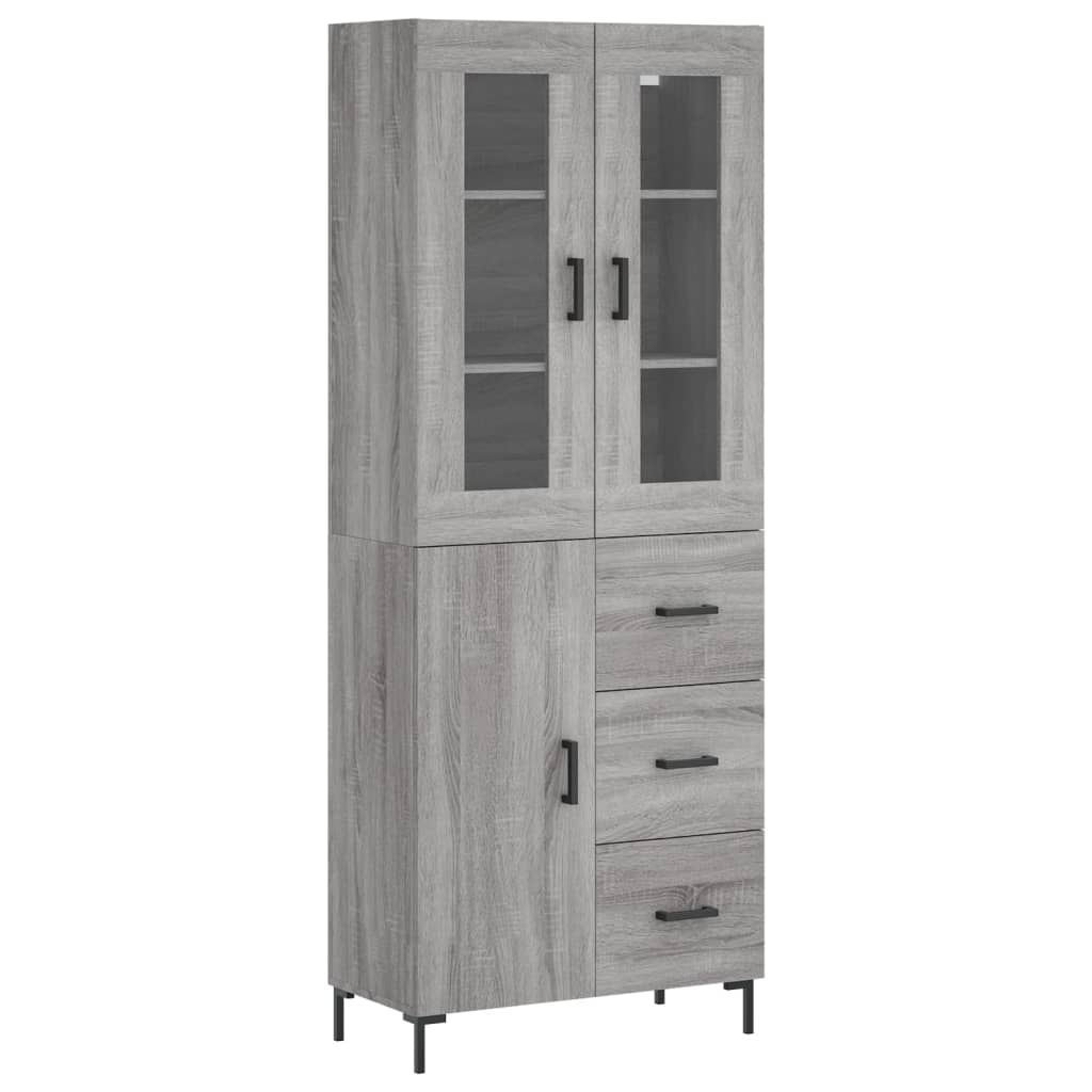 Highboard Grey Sonoma 69.5x34x180 cm Engineered Wood