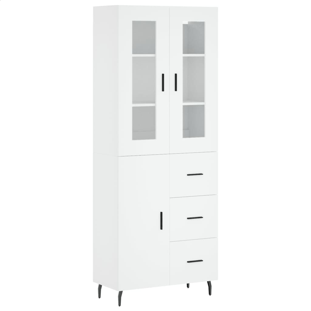 Highboard White 69.5x34x180 cm Engineered Wood
