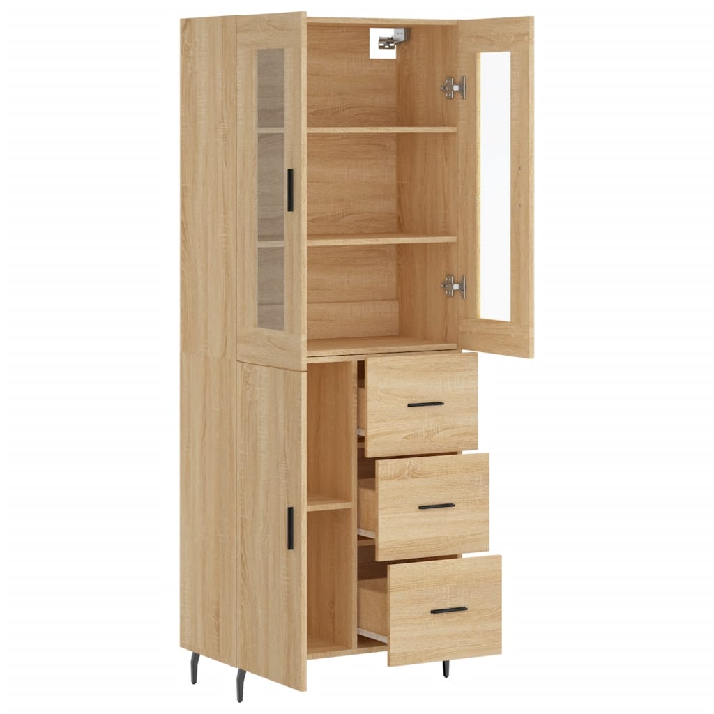 Highboard Sonoma Oak 69.5x34x180 cm Engineered Wood