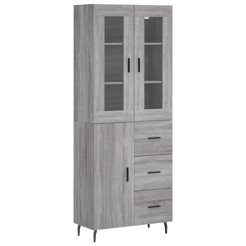 Highboard Grey Sonoma 69.5x34x180 cm Engineered Wood