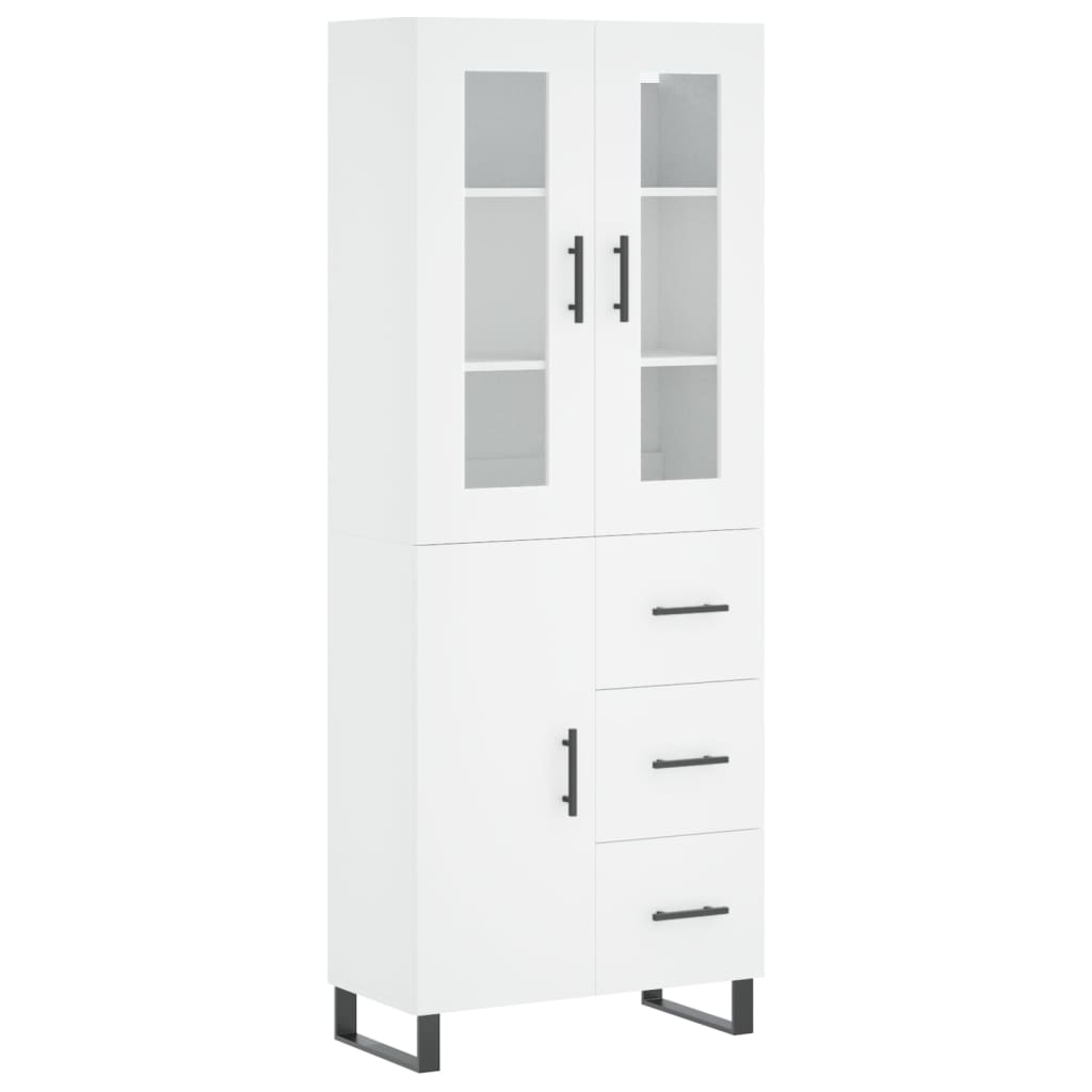 Highboard White 69.5x34x180 cm Engineered Wood