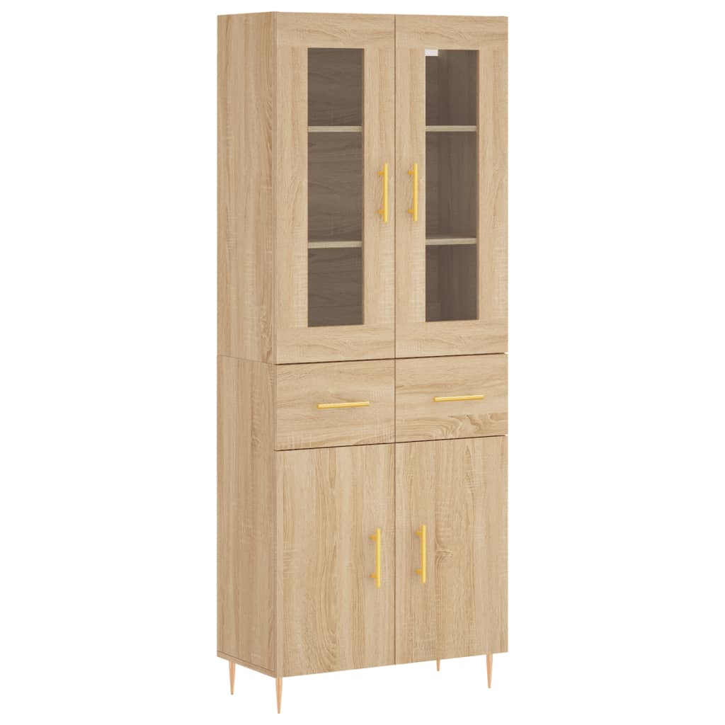 Highboard Sonoma Oak 69.5x34x180 cm Engineered Wood
