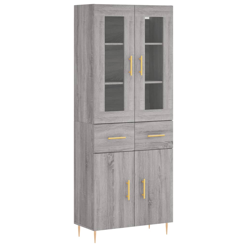 Highboard Grey Sonoma 69.5x34x180 cm Engineered Wood