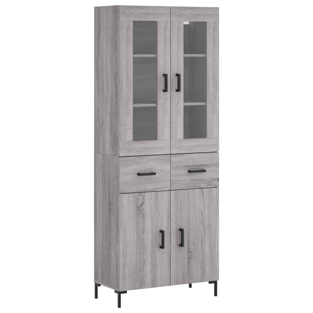 Highboard Grey Sonoma 69.5x34x180 cm Engineered Wood
