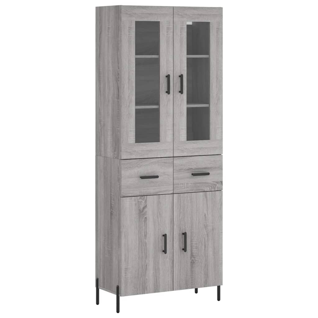 Highboard Grey Sonoma 69.5x34x180 cm Engineered Wood