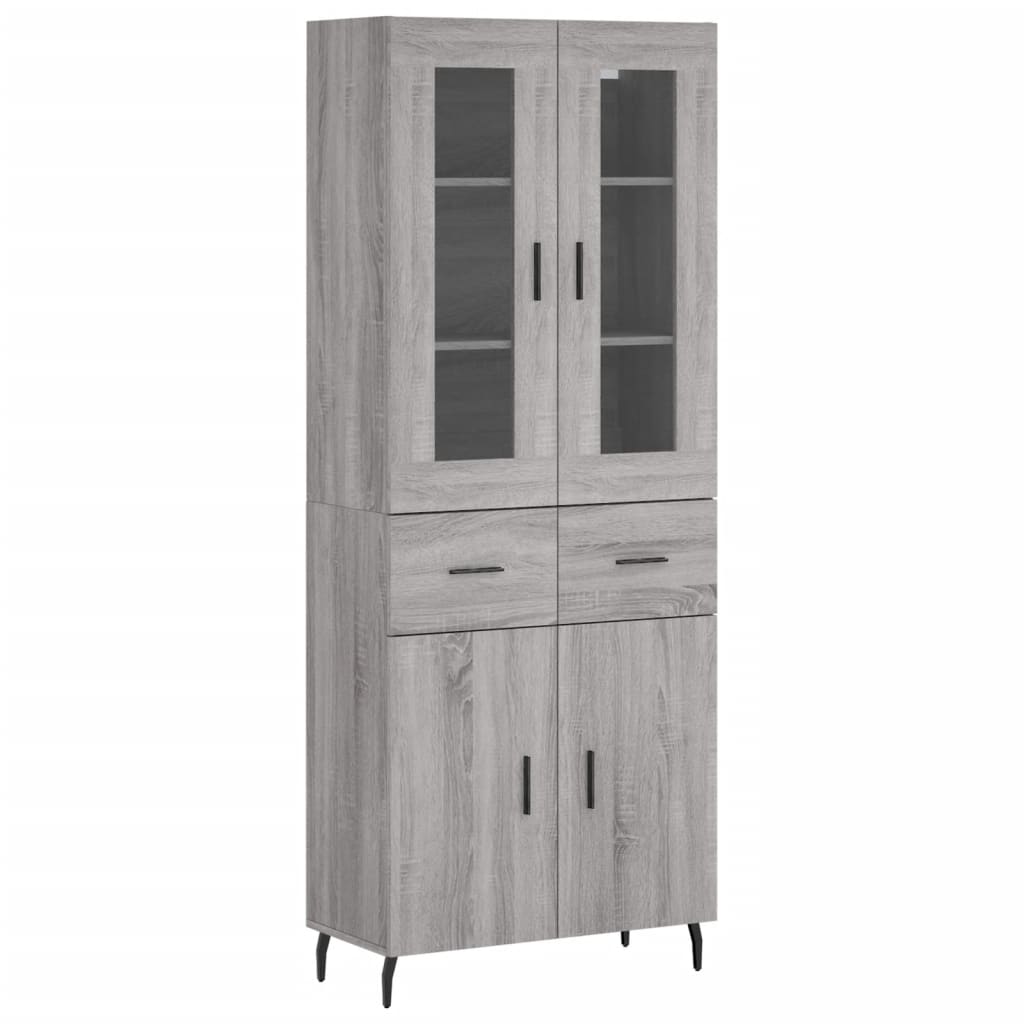 Highboard Grey Sonoma 69.5x34x180 cm Engineered Wood