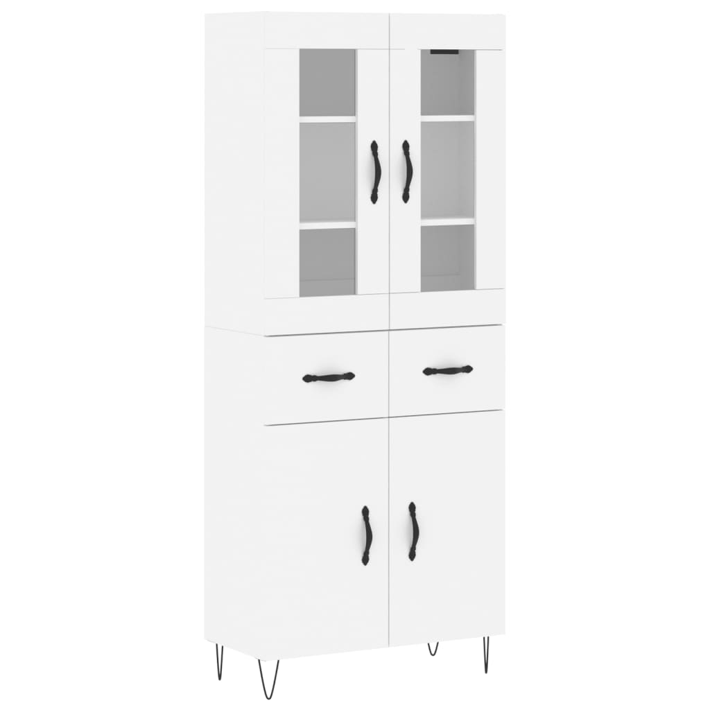 Highboard White 69.5x34x180 cm Engineered Wood