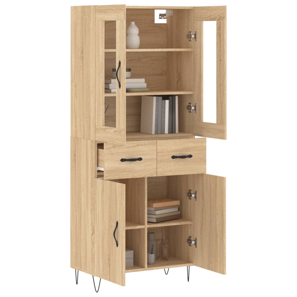 Highboard Sonoma Oak 69.5x34x180 cm Engineered Wood