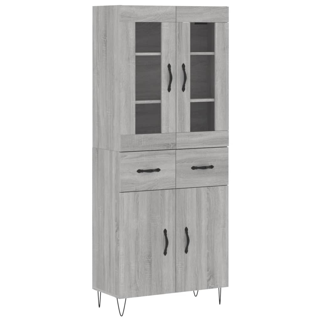 Highboard Grey Sonoma 69.5x34x180 cm Engineered Wood