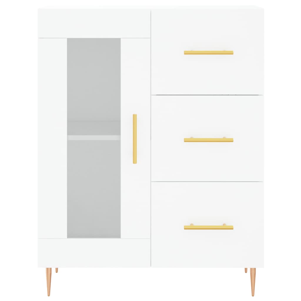 Highboard White 69.5x34x180 cm Engineered Wood