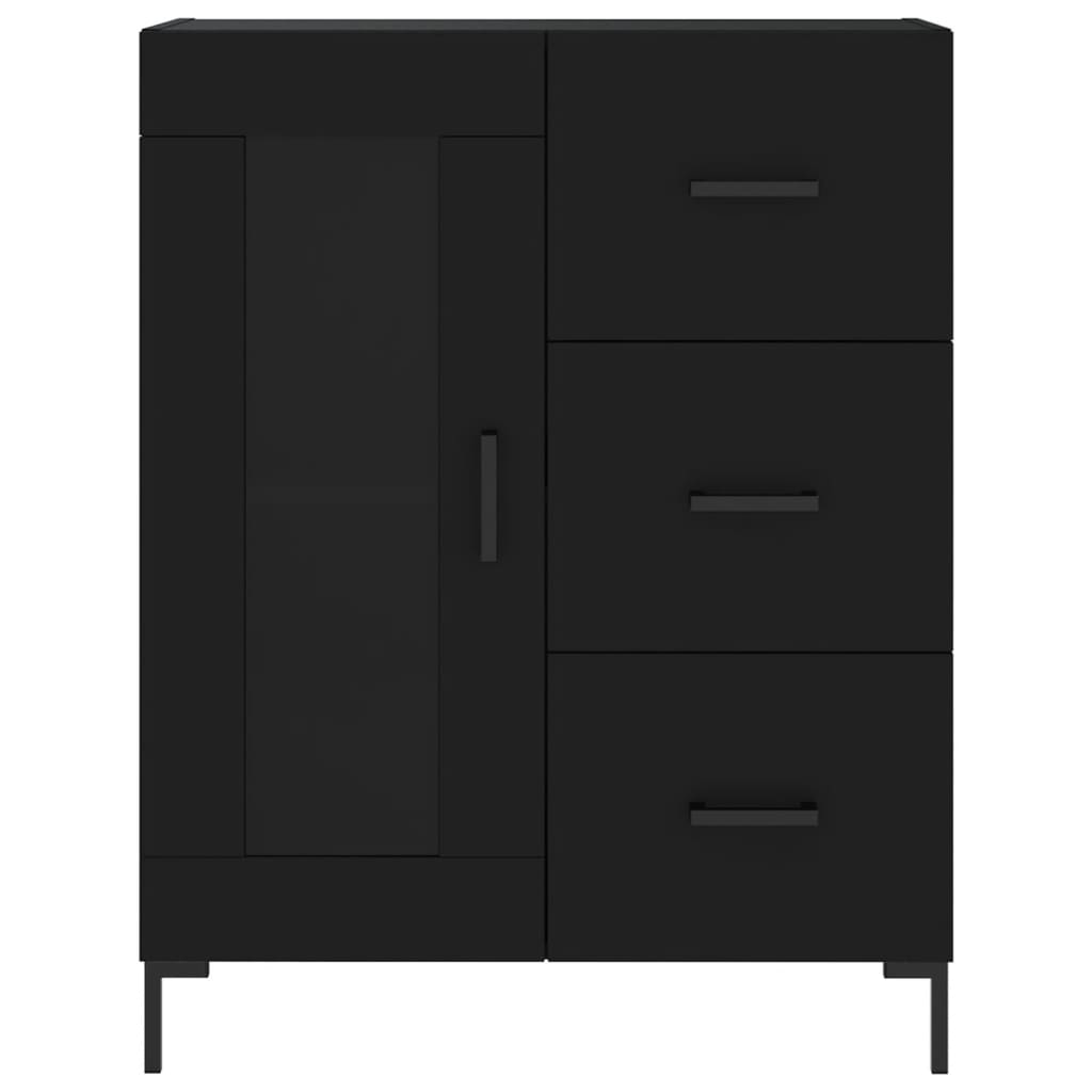 Highboard Black 69.5x34x180 cm Engineered Wood