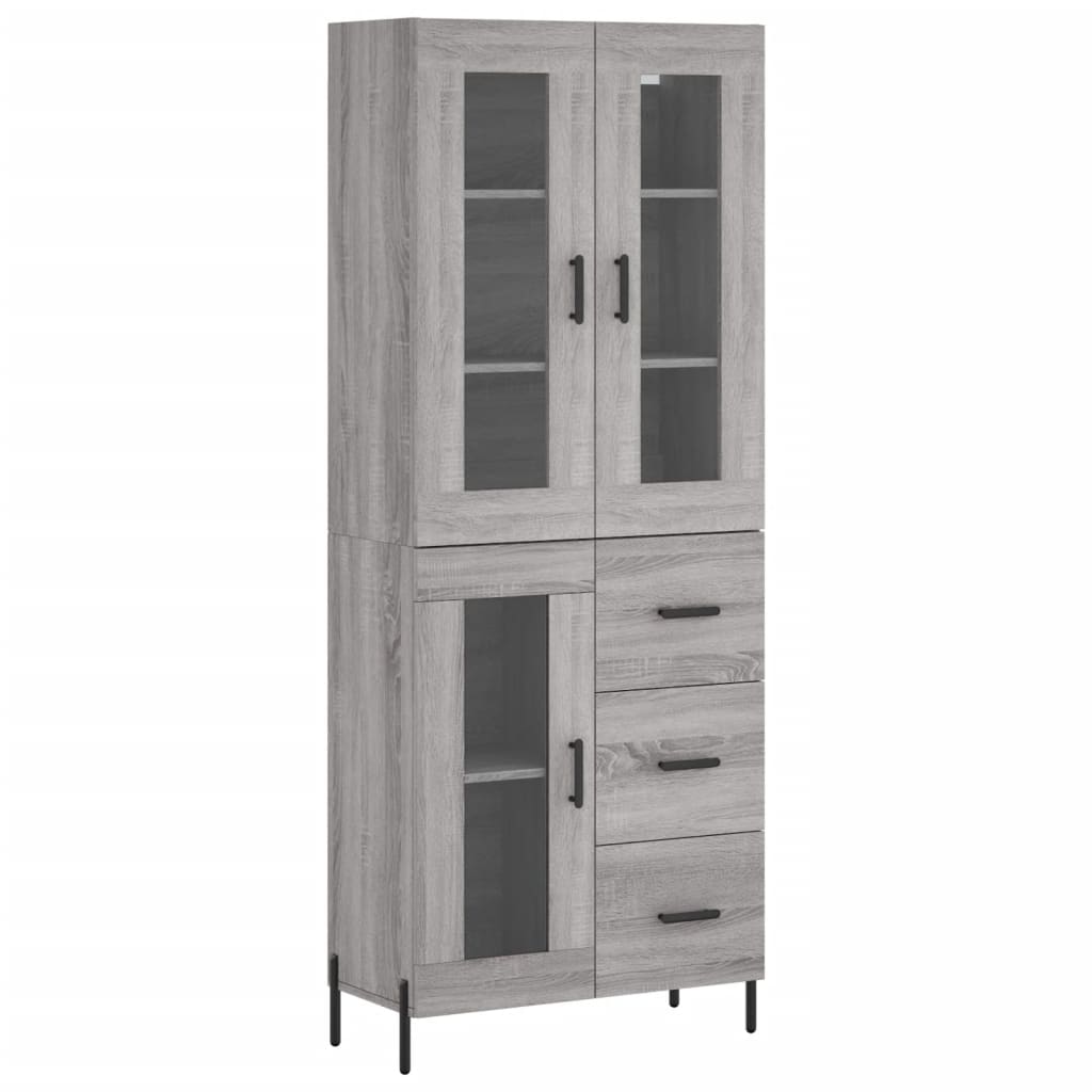 Highboard Grey Sonoma 69.5x34x180 cm Engineered Wood