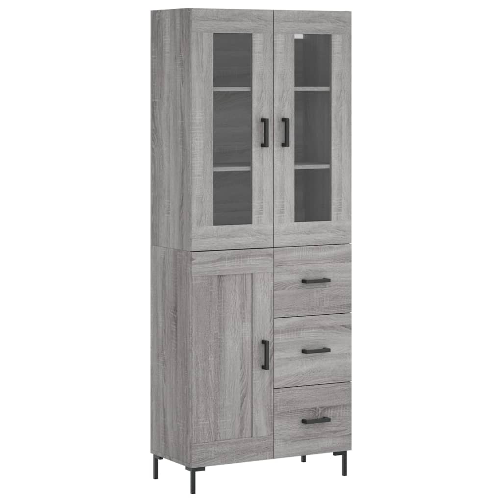 Highboard Grey Sonoma 69.5x34x180 cm Engineered Wood