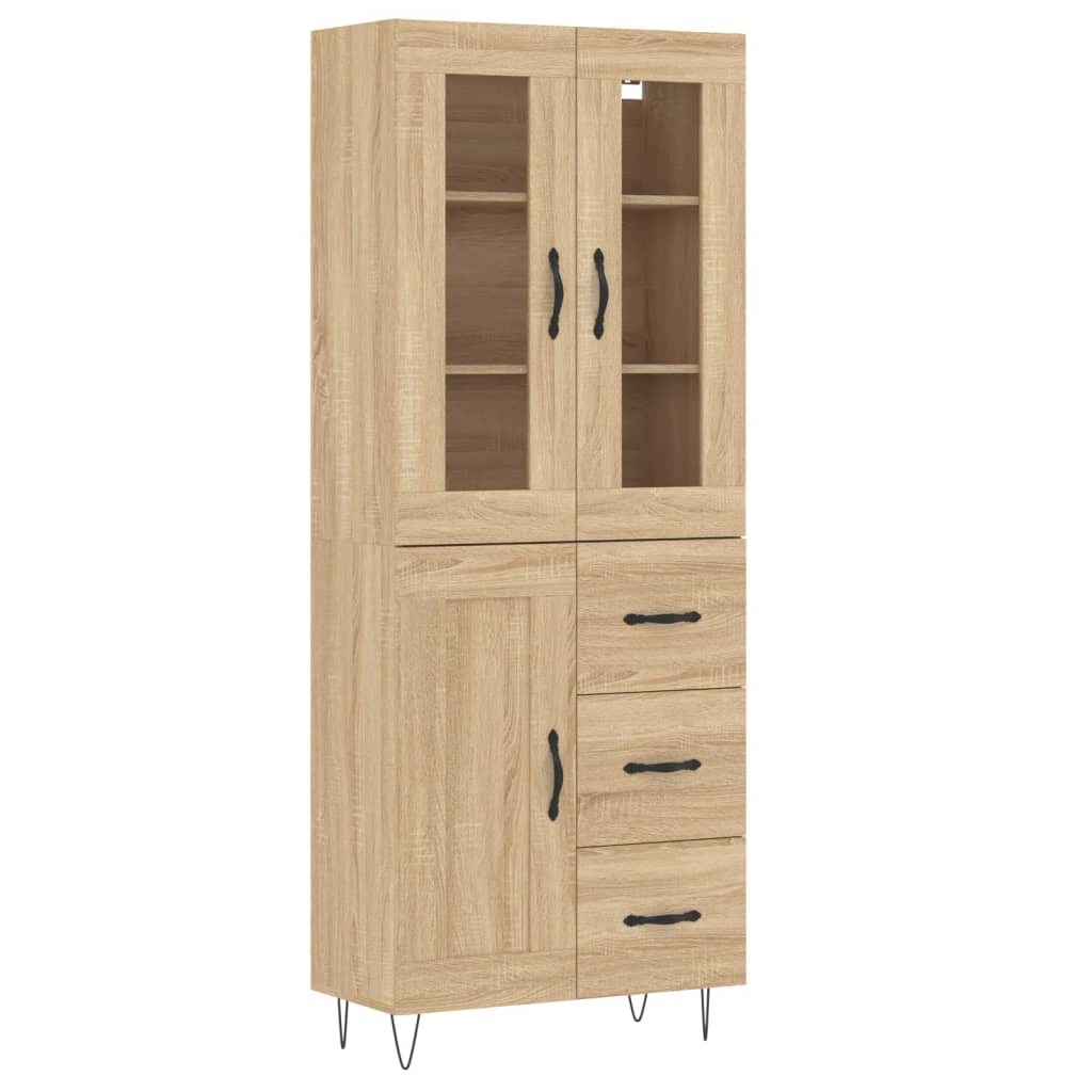 Highboard Sonoma Oak 69.5x34x180 cm Engineered Wood