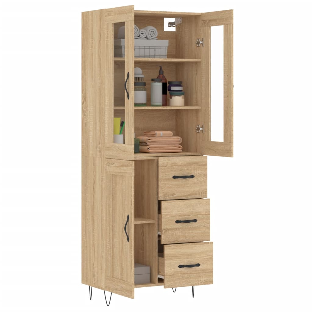 Highboard Sonoma Oak 69.5x34x180 cm Engineered Wood