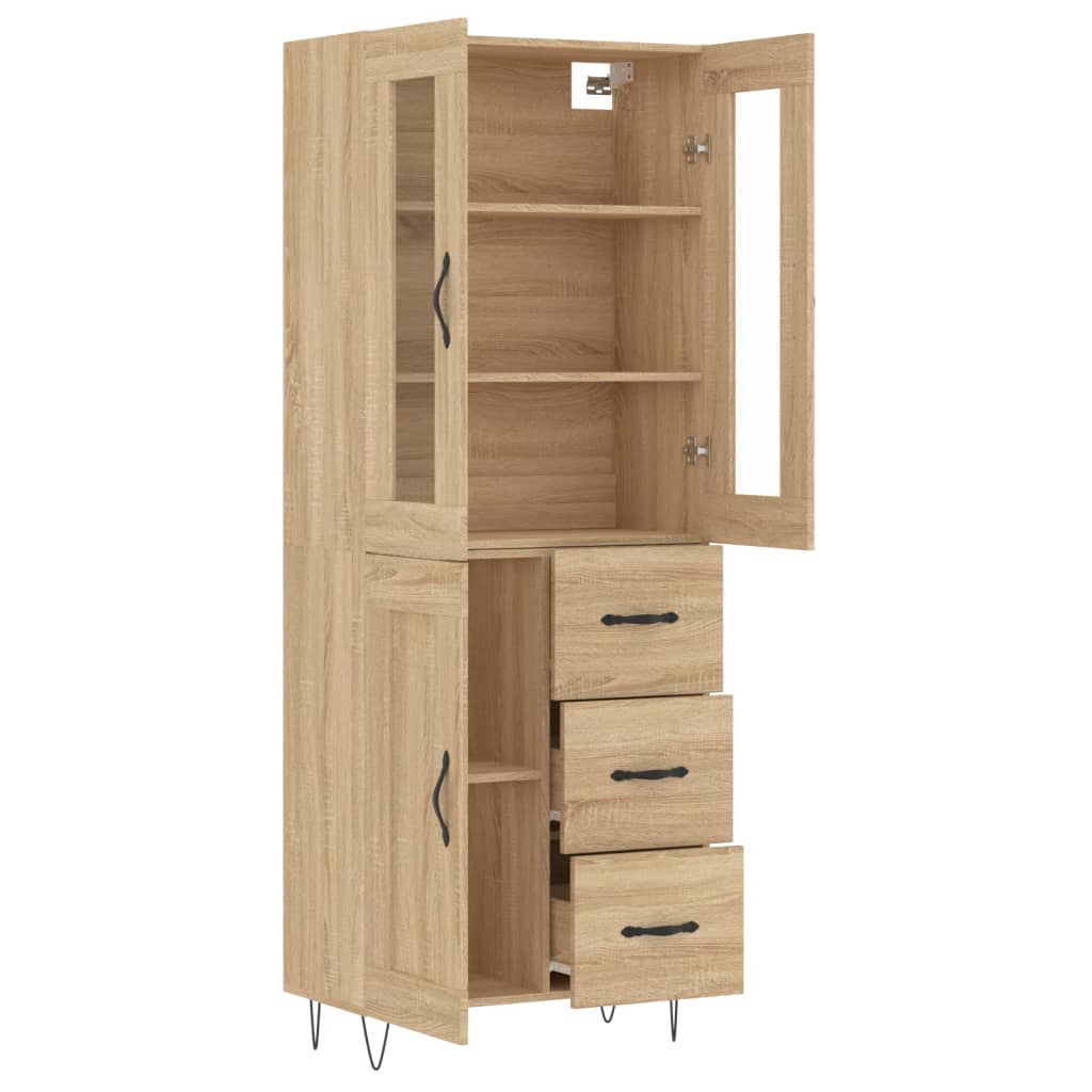 Highboard Sonoma Oak 69.5x34x180 cm Engineered Wood
