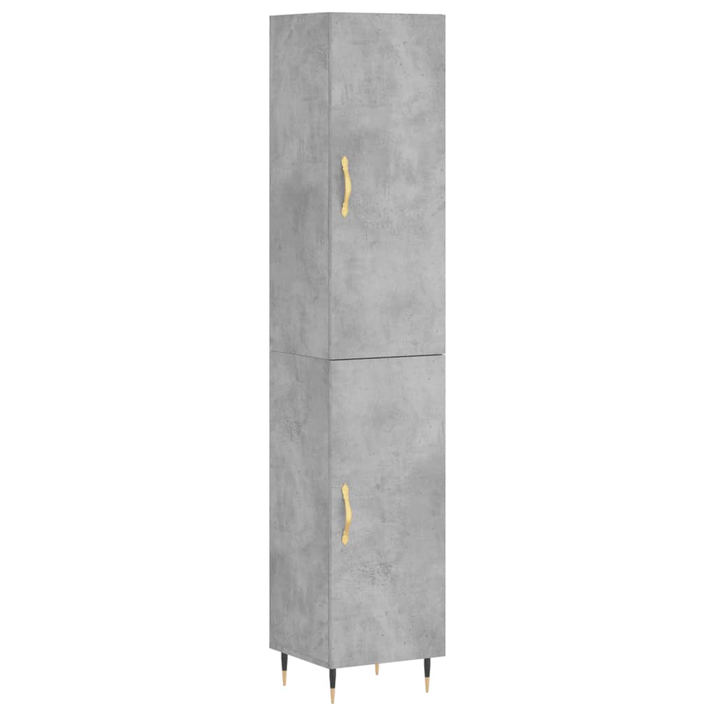 Highboard Concrete Grey 34.5x34x180 cm Engineered Wood