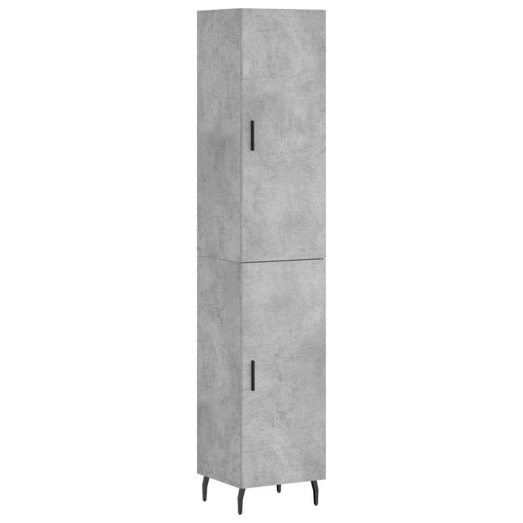 Highboard Concrete Grey 34.5x34x180 cm Engineered Wood