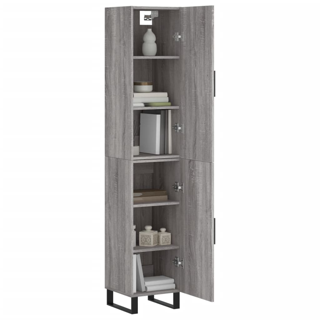Highboard Grey Sonoma 34.5x34x180 cm Engineered Wood