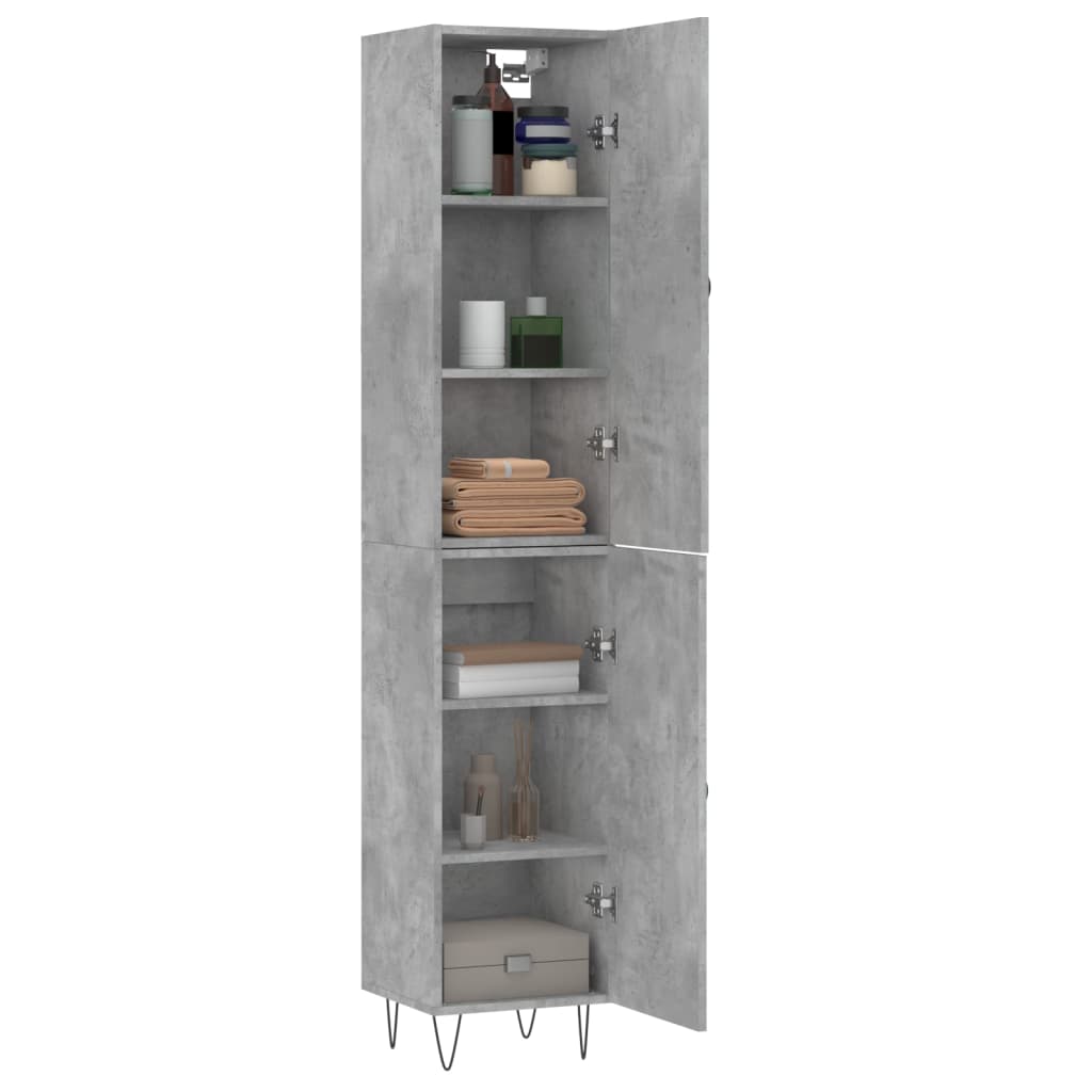 Highboard Concrete Grey 34.5x34x180 cm Engineered Wood