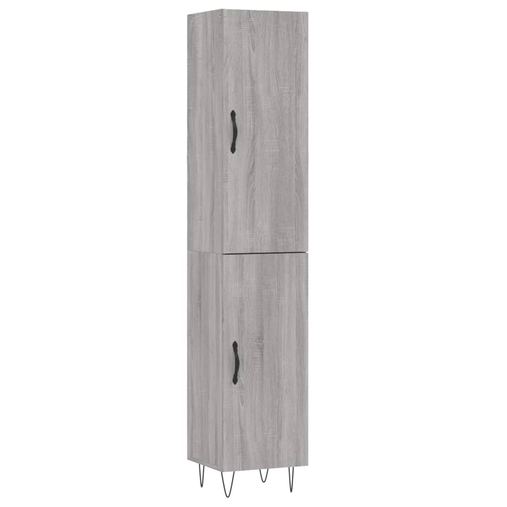 Highboard Grey Sonoma 34.5x34x180 cm Engineered Wood