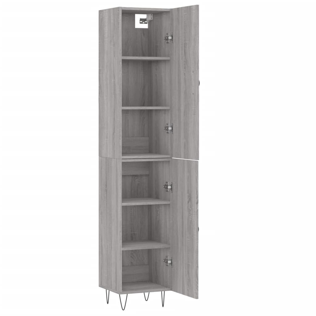 Highboard Grey Sonoma 34.5x34x180 cm Engineered Wood