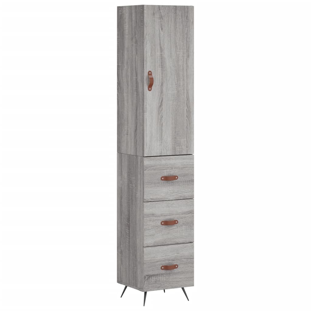 Highboard Grey Sonoma 34.5x34x180 cm Engineered Wood