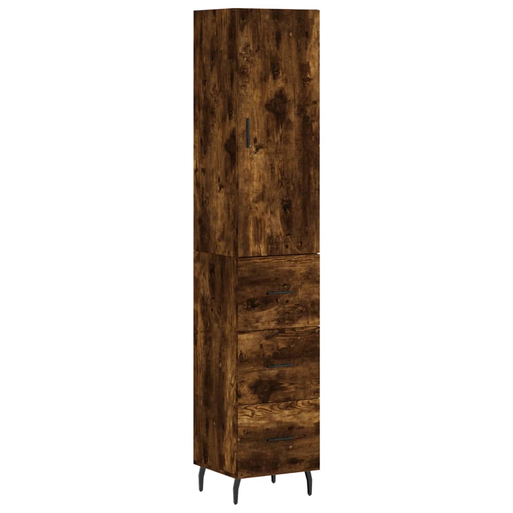 Highboard Smoked Oak 34.5x34x180 cm Engineered Wood