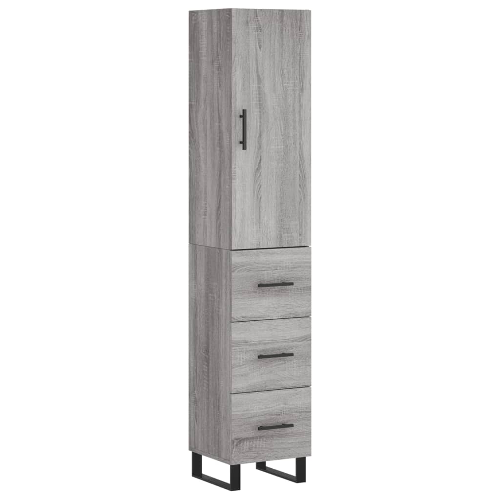 Highboard Grey Sonoma 34.5x34x180 cm Engineered Wood