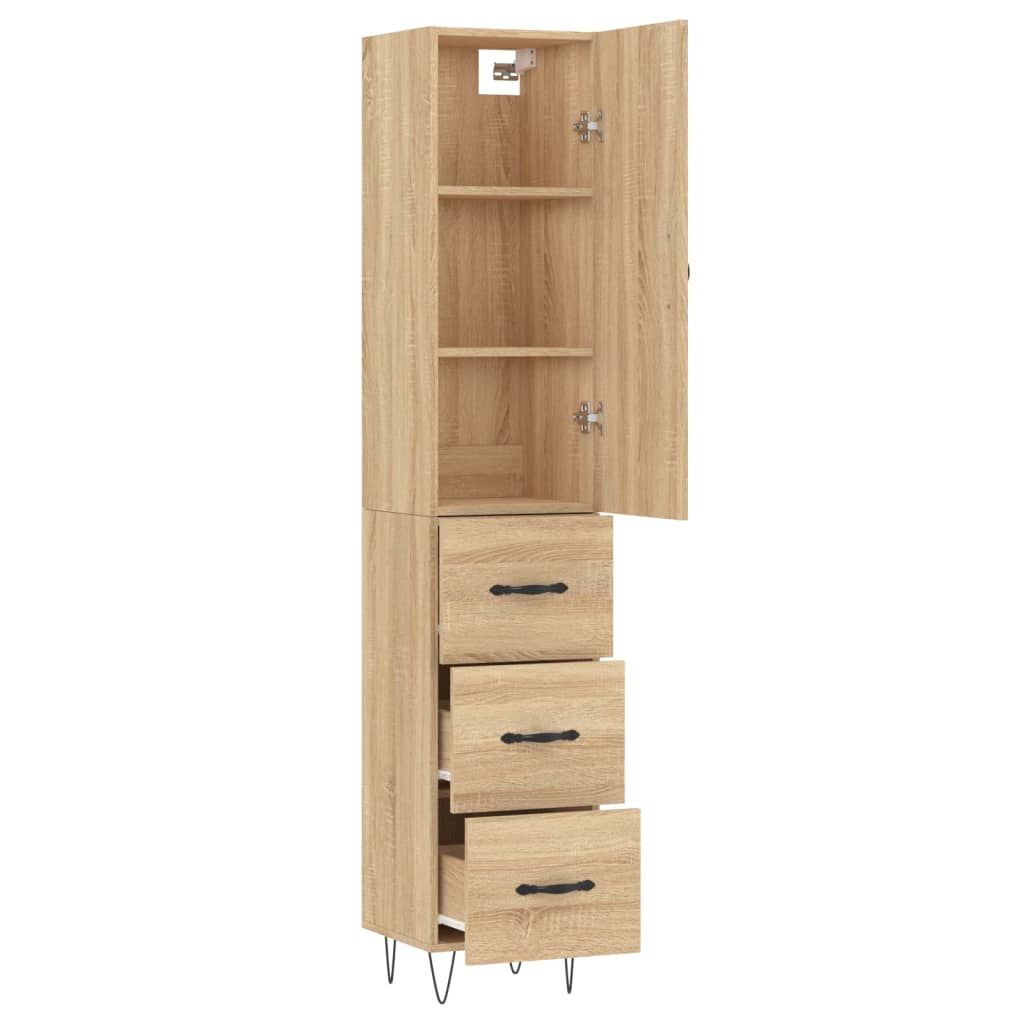 Highboard Sonoma Oak 34.5x34x180 cm Engineered Wood