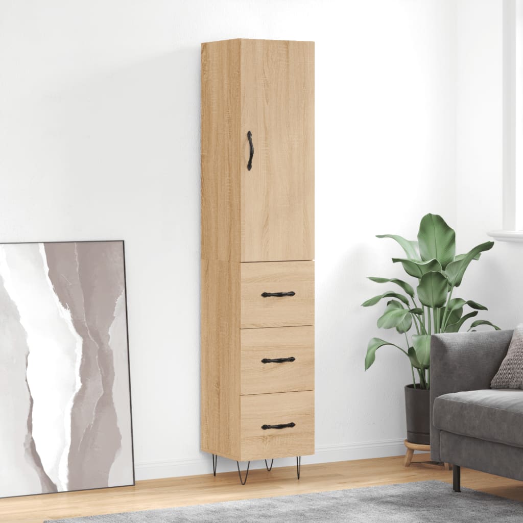 Highboard Sonoma Oak 34.5x34x180 cm Engineered Wood