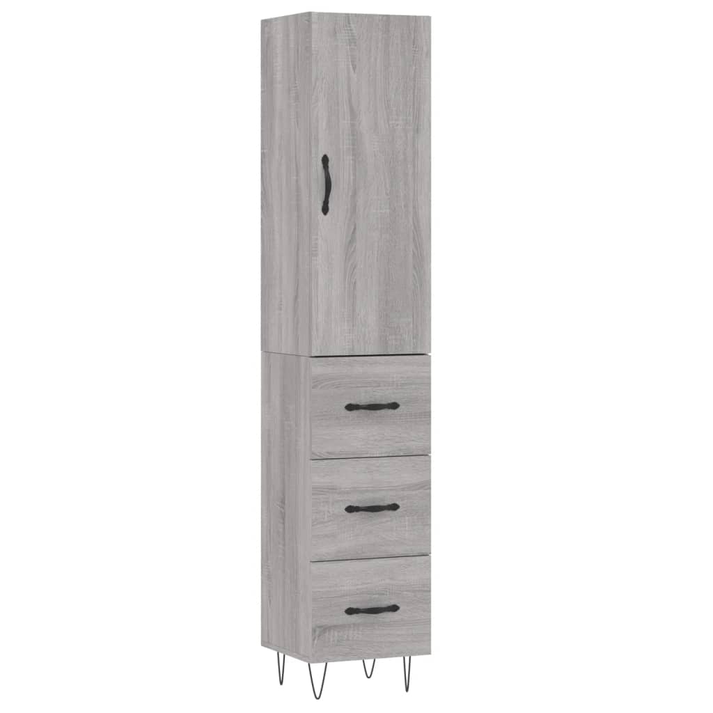 Highboard Grey Sonoma 34.5x34x180 cm Engineered Wood