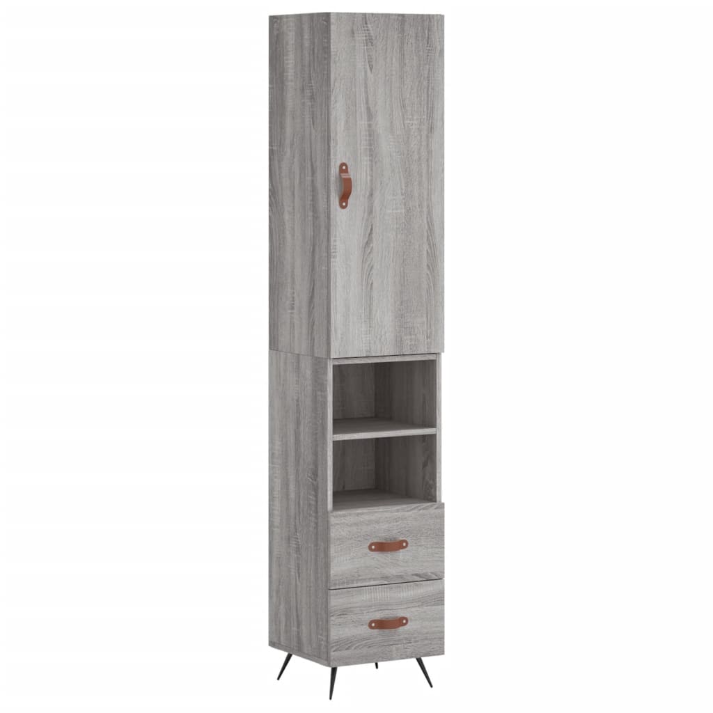 Highboard Grey Sonoma 34.5x34x180 cm Engineered Wood