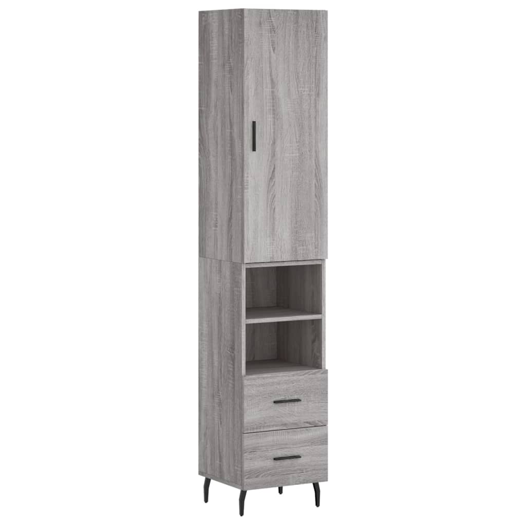 Highboard Grey Sonoma 34.5x34x180 cm Engineered Wood