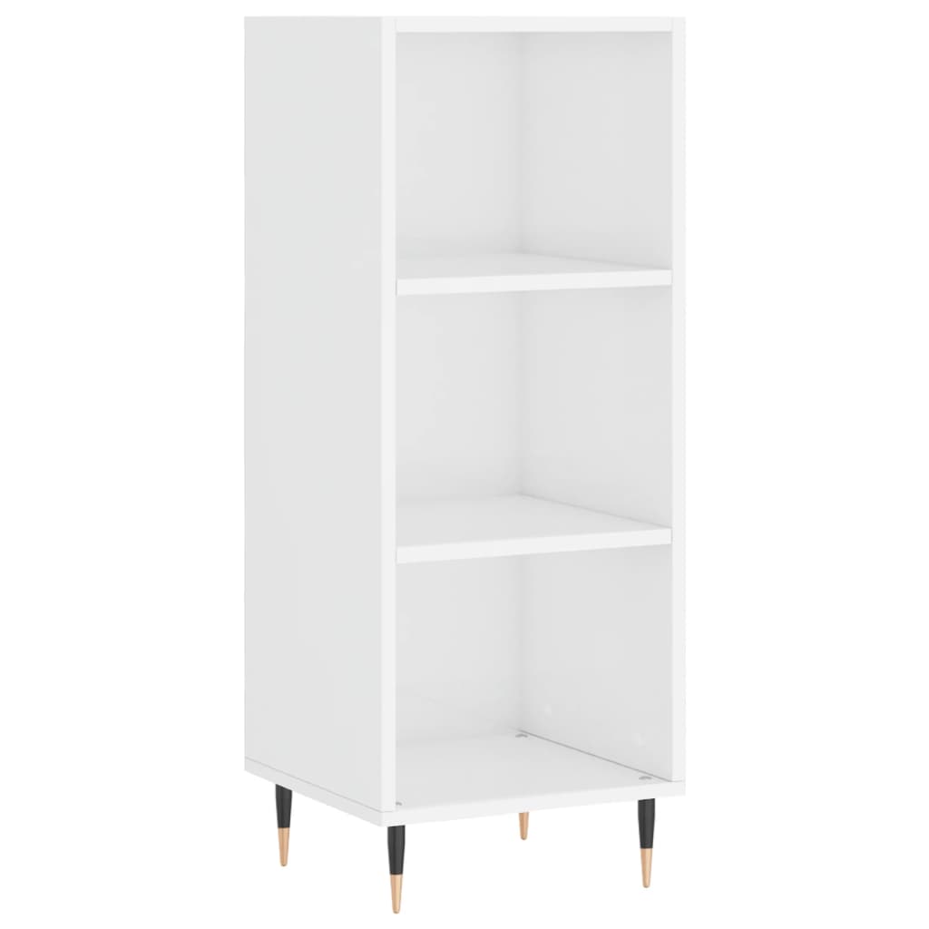 Highboard High Gloss White 34.5x34x180 cm Engineered Wood