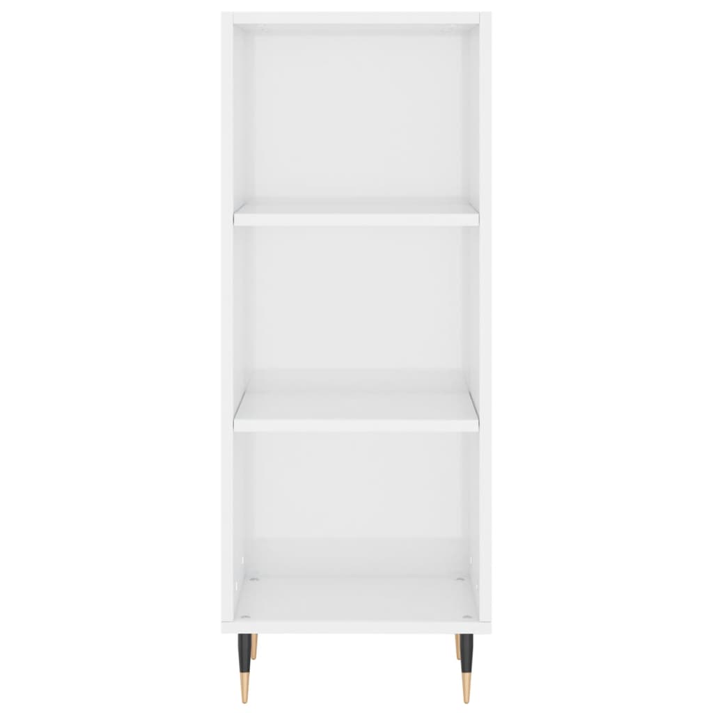 Highboard High Gloss White 34.5x34x180 cm Engineered Wood