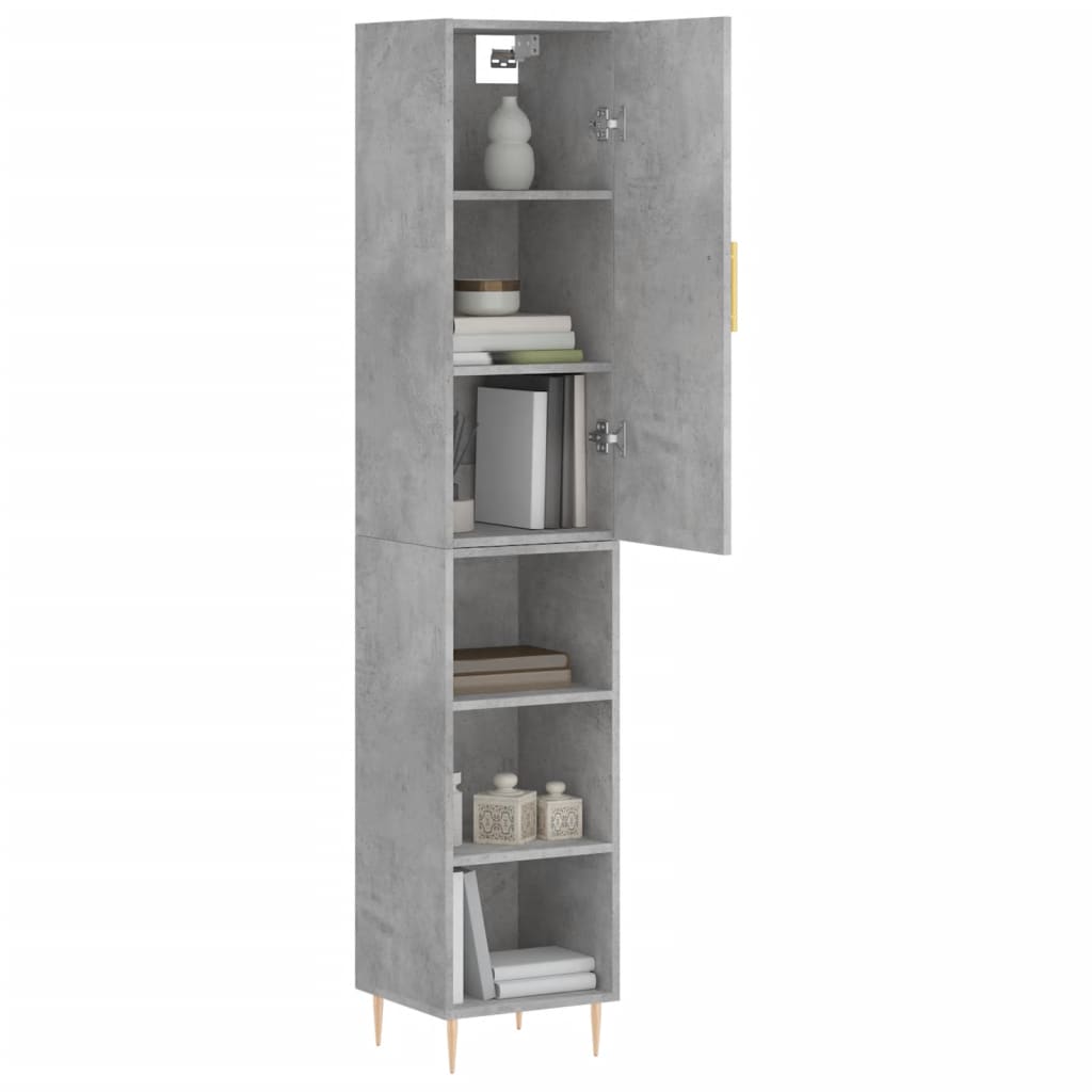 Highboard Concrete Grey 34.5x34x180 cm Engineered Wood