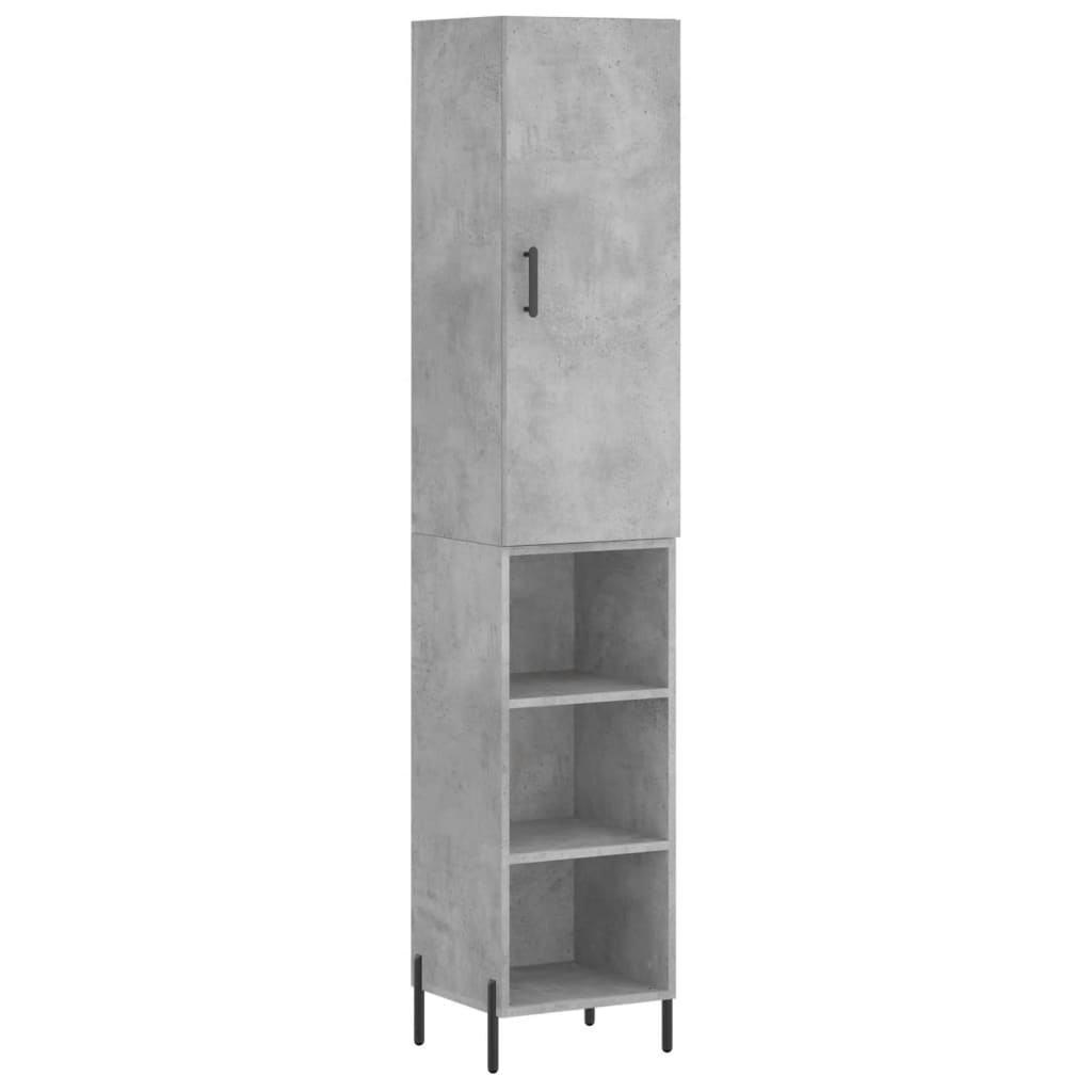 Highboard Concrete Grey 34.5x34x180 cm Engineered Wood